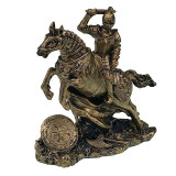 Cumpara ieftin Ornament decorativ, Razboinic pe cal cu sabie, auriu, 15 cm, 1168H