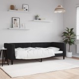 Gossi pat de zi, negru, 80x200 cm, catifea