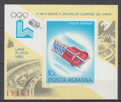 ROMANIA 1979 LP 999 OLIMPIADA DE IARNA LAKE PLACID COLITA NEDANTELATA MNH foto