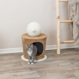 TRIXIE Culcuș pentru pisici cu minge de zg&acirc;riat 36x50 cm gri taupe