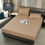 Cumpara ieftin Husa de Pat Impermeabila cu Elastic +2 Fete de Perna, 180x200cm, Bej - JOJ696