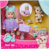 Set de joaca cu papusa, Evi Love, Teddy bike