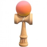 Kendama X Originala, Profesionala, Rubber Grip, din Lemn, 18 cm, Roz/Portocaliu/Galben