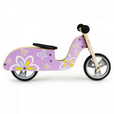 Bicicleta de echilibru din lemn cu roti EVA Ecotoys LC-V1330 Violet cu fluturasi