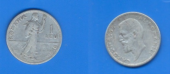 ROMANIA 1910. 1 leu