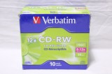 Lot 10 bucati CD-RW 700 MB 80 min 8-12X Verbatim in carcase sigilate