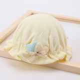 Boneta Bumbac Ivoire Fetite 6-12 Luni cu Inimioare, Snur Ajustabil, Multicolor
