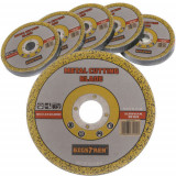 Discuri de Tăiere pentru Metal, 125mm, Plat, 50 Bucăți, Viteză 12.200 RPM, Bigstren
