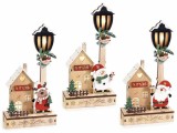 Cumpara ieftin Set 3 decoratiuni Craciun lemn cu led 14x6x26.5 cm
