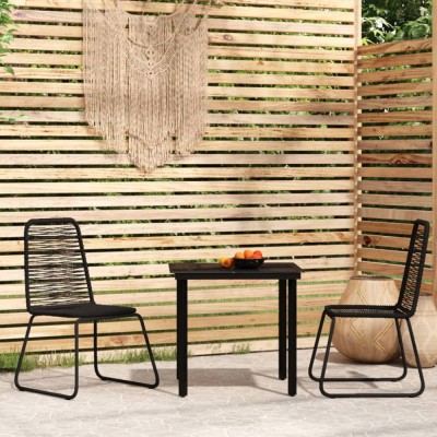 vidaXL Set de mobilier pentru grădină, 3 piese, negru foto