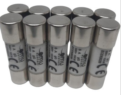 Set 10 sigurante 10x38 6A fuzibile cilindrice ceramica 500V AC gG foto
