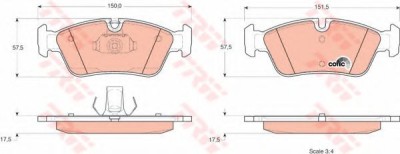 Set placute frana,frana disc BMW Seria 3 Compact (E36) (1994 - 2000) TRW GDB1348 foto