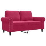 Cumpara ieftin Canapea cu 2 locuri, rosu vin, 120 cm, catifea