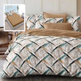 Lenjerie de pat finet 6 piese, cearceaf pat cu elastic, cearceaf pilota 200x230, 2 fete perna 50x70, 2 fete perna 70x70, Extra HF6P214 Relax KipRoom