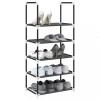 Gossi suport pantofi 5 niveluri, negru, 44x28x94 cm, tesatura netesa