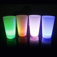 Pahar luminos LED RGB multicolor, 450 ml, comutator on/off, decor glow foto