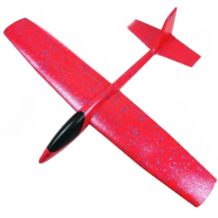 Avion planor flippy, din polistiren, lungime 84 cm , jucarie recreativa, cascadorii, rosu