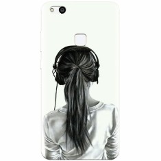 Husa silicon pentru Huawei P10 Lite, Girl With Headphone