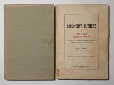 Documente putnene Vrancea Odobesti Campuri Iresti, vol 1, 2, Aurel Sava autograf foto
