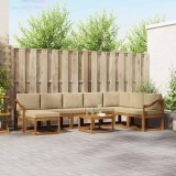 Cumpara ieftin Set de canapele de exterior 9 buc. 8-Locuri Natural si Bej