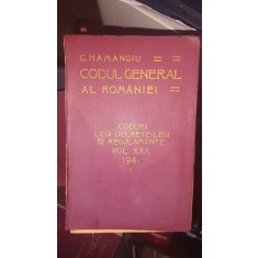 CODUL GENERAL AL ROMANIEI VOL XXX 1941