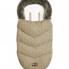 Sac de iarna Kikkaboo pentru carucior 95x45 cm Luxury Fur Dots Beige