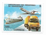 Cuba - A 25-a aniversare a Ministerului Transporturilor, 1986 - neobliterata