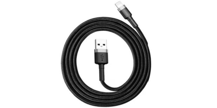 Cablu Date si Incarcare Baseus, Cafule CALKLF-AG1, USB la Lightning, 0.5 m, 2.4A, 480 Mbps, Negru, Blister