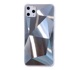 Huse telefon cu textura diamant Iphone 11 , Argintiu