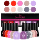 Cumpara ieftin Set 10 Oje Semipermanente, Base Coat &amp; Top Coat BELLA SensoPRO Milano, Timeless Elegance