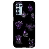 Husa compatibila cu Oppo A54 5G model Neon Ghost pokemon, Silicon, TPU, Viceversa, Transparent, Carcasa