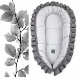 Babynest din bumbac Floo for Baby Classic Waffle GraphiteGray