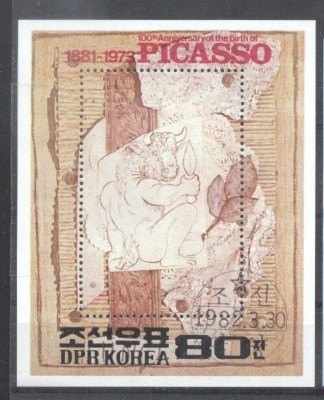 Korea 1982 Paintings, Picasso, perf. sheet, used T.329 foto