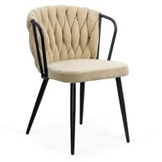 Scaun dining bej BUC 262 &ndash; confort, tapițerie premium, design modern