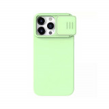 Husa pentru iPhone 15 Pro - Nillkin CamShield Silky MagSafe Silicone - Mint Green, Verde, Carcasa