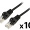 Patch cord U/UTP 6 litat CCA PVC negru 0,25m 26AWG