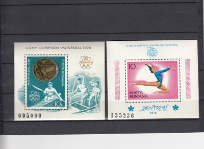 ROMANIA 1976 - JOCURILE OLIMPICE MONTREAL, 2 COLITE MNH, S4 foto