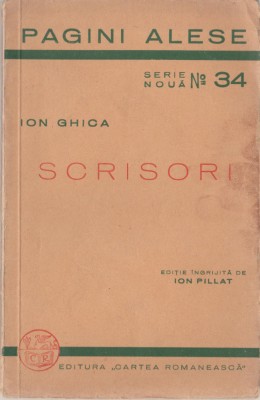 Ion Ghica - Scrisori (editie Ion Pillat) foto