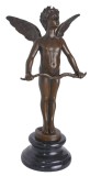Cupidon-statueta din bronz cu un soclu din marmura PAB042