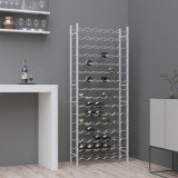 VidaXL Suport sticle de vin pentru 96 sticle,alb, metal