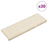 Cumpara ieftin Covorase pentru scari, 30 buc., 65x21x4 cm, margini dreptunghiulare, albe
