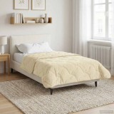 vidaXL Duvet de iarnă Crem 155 x 220 cm Microfibră și fleece Teddy 42026368
