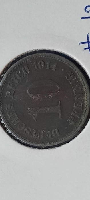 GERMANIA 10 PFENNIG 1914 F WILHELM II