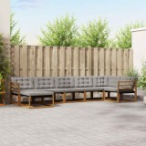 vidaXL Set de canapele de exterior 7 pcs Gri natural și deschis 3369662
