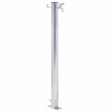 Coloană Apă Grădină vidaXL, 60cm, Oțel Inoxidabil, Argintiu, Robinet, Bază Stabilă, Udare/Spălare, Furtun Agățat