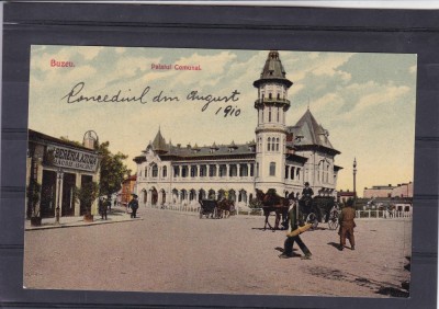 BUZAU PALATUL COMUNAL BERARIA AZUGA IACOB BALINT TRASURI 1910 foto