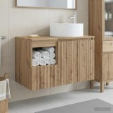 Cumpara ieftin Set dulap baie 2 buc. Stejar Artizanal 79,5 x 44,5 x 80 cm