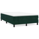 vidaXL Pat box spring cu saltea, verde &icirc;nchis, 120x190 cm, catifea 3269680