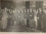 Anii 80, Foto mare Nicolae si Elena Ceausescu &icirc;n vizită oficială 24 x18 cm, arhiva Muzeul de Istorie al RSR, comunism, epoca aur, stampila verso