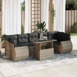 Gossi set canapele de gradina cu perne, 8 piese, gri, poliratan